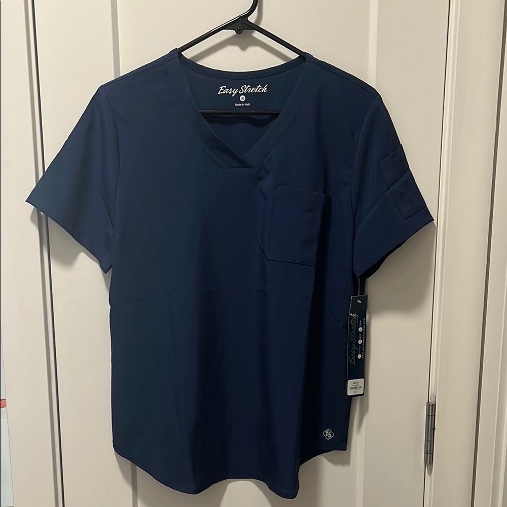 Easy Stretch Navy V-Neck Scrub Top